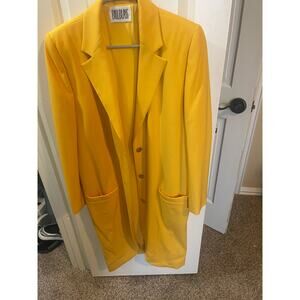 Vintage Bill Blass long yellow coat size 10